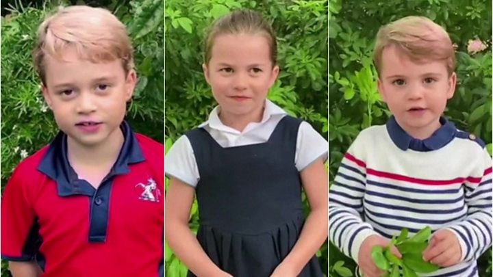 I principi inglesi George, Charlotte e Louis intervistano Sir David Attenborough sugli animali