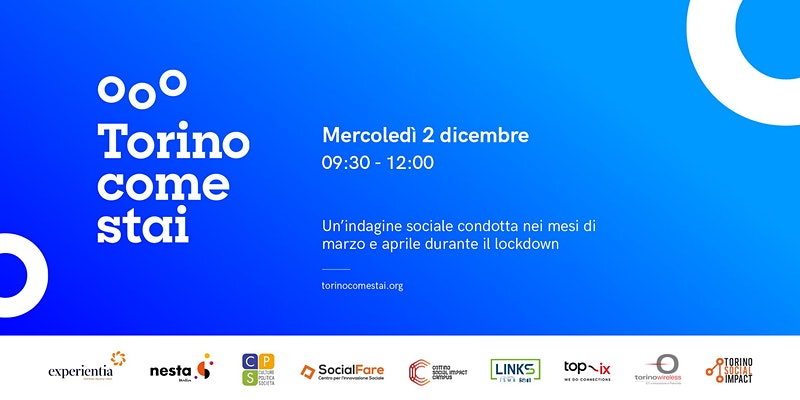 Mercoledì 2 dicembre si presentano i risultati di #TorinoComeStai