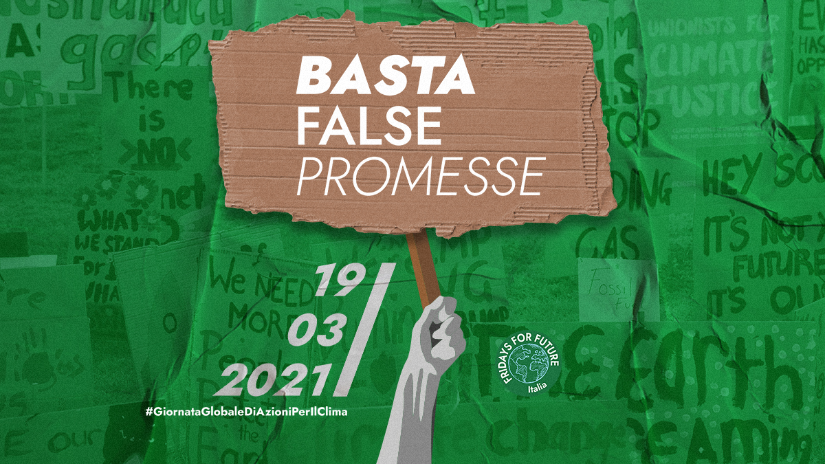 I Fridays for Future  tornano in piazza fisicamente e virtualmente il 19 marzo contro le false promesse