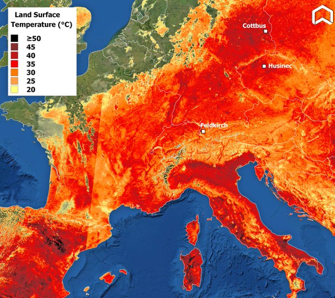Dalle immagini satellitari di Copernicus l'impatto dei cambiamenti climatici sull’Europa