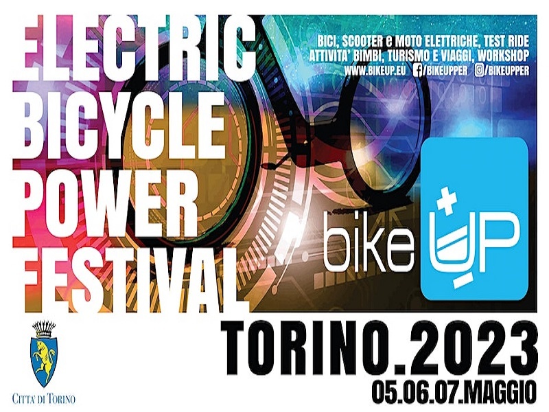 A Torino al Valentino dal 5 al 7 maggio BikeUP il festival della e-bike e del cicloturismo e della mobilità elettrica