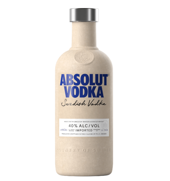 Absolut Vodka testa le bottiglie di carta a stampo singolo per la sua Vodka