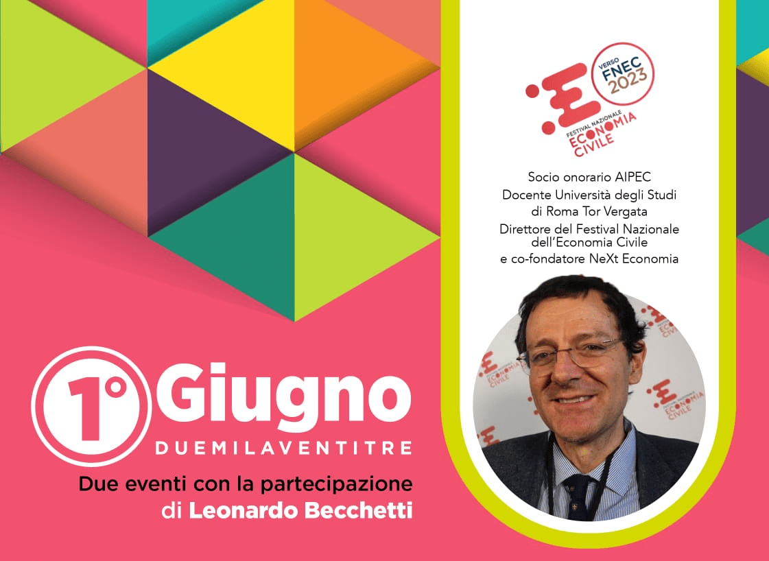 L'economia civile come risposta alle grandi trasformazioni di oggi: un evento con Leonardo Becchetti giovedì 1° giugno