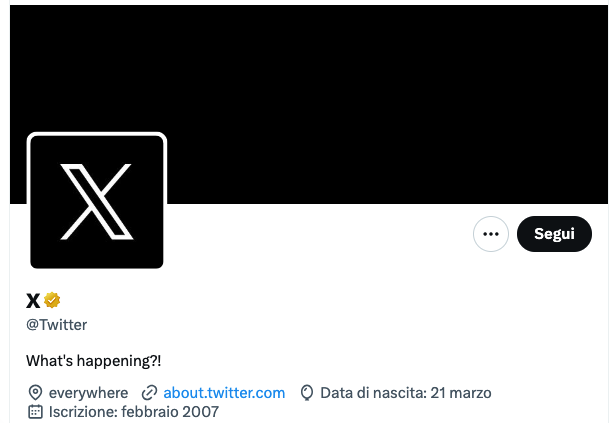 Twitter cambia logo , diventa una X