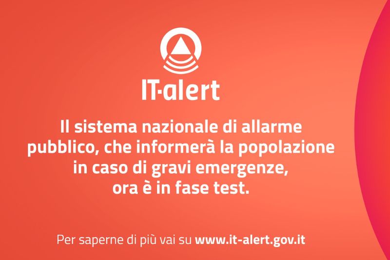 Ripartono sul territorio nazionale i test di IT-alert, il sistema nazionale di allarme pubblico. Il 14 settembre in Piemonte