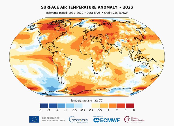 Il 2023 è stato l'anno più caldo dal 1850