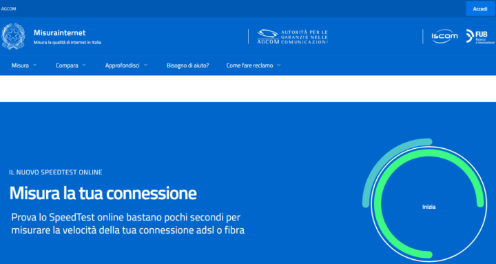 Misura Internet per valutare la qualità della propria connessione a Internet